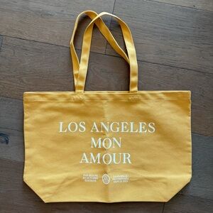 Sezane Los Angeles Mon Amour Cotton Tote Bag in Yellow